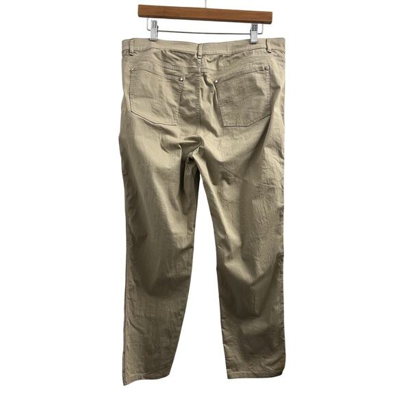 Lafayette 148 New York Stretch Mercer Ankle Slim Pant, Tan size 14 - Picture 4 of 6